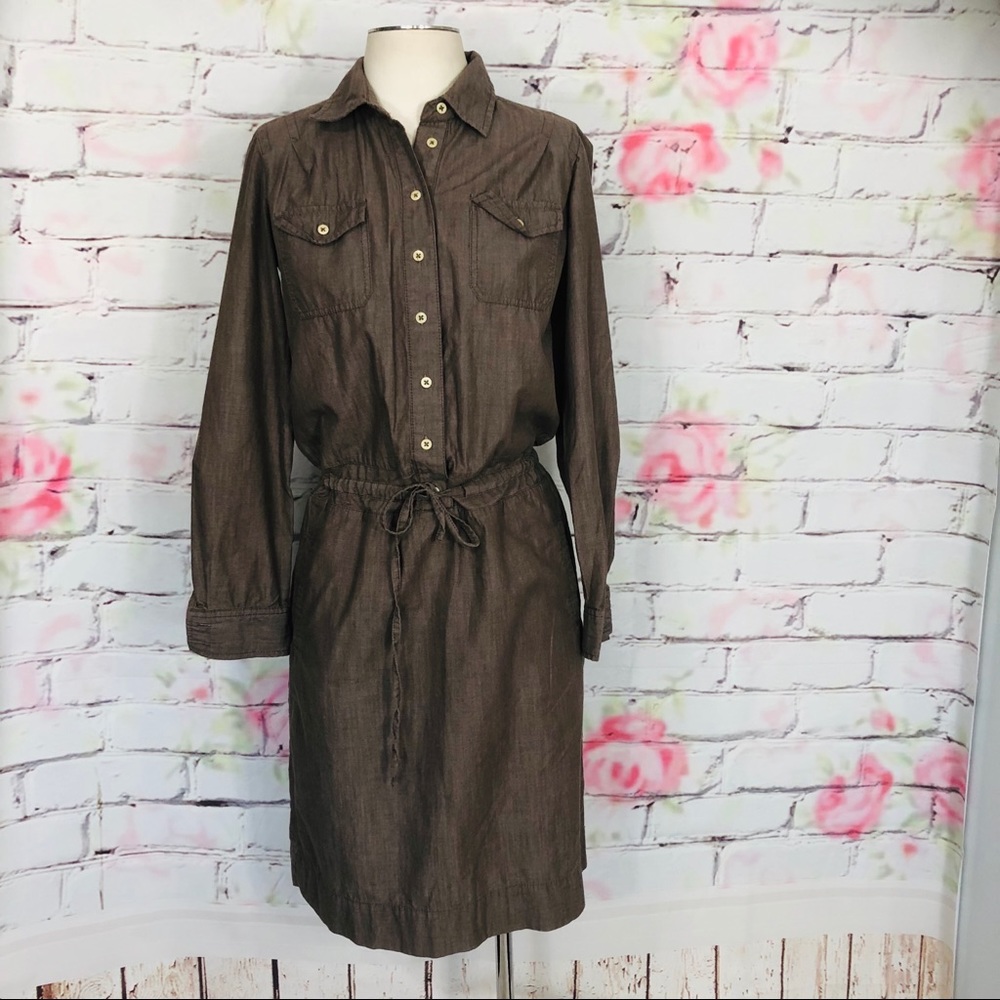 Boden long sleeve cotton shirt dress